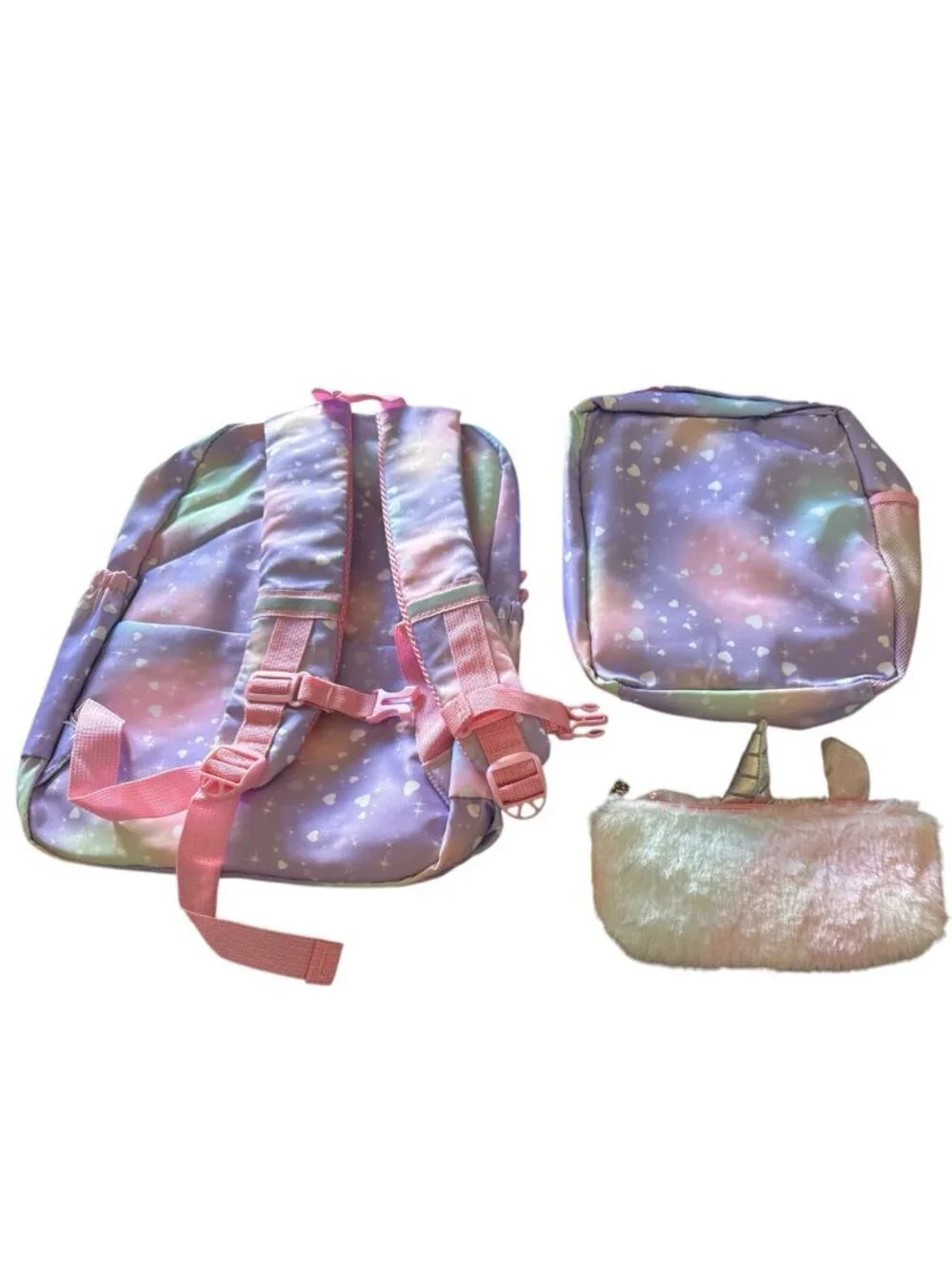Rainbow 4Pc Girls Backpack Multicolor 16.5